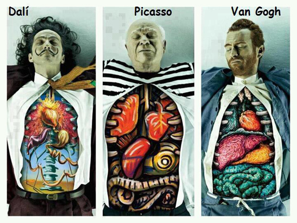 600x450 Illustrated Organs Of Dali, Picasso And Van Gogh - Van Gogh Painting Style