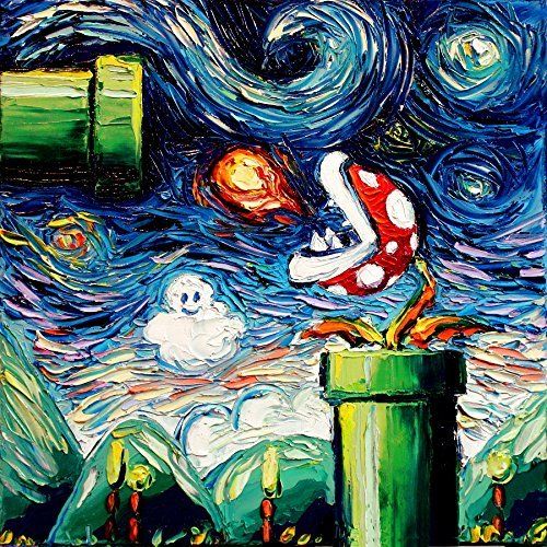 500x500 Mario Bros Van Gogh Style Paint - Van Gogh Painting Style