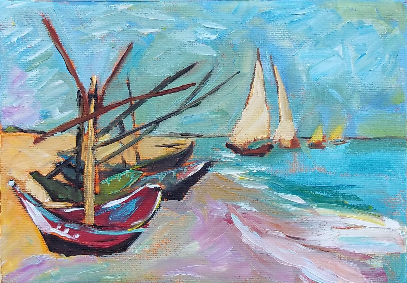 1600x1114 Painting From The Masters May Study - Van Gogh Sailboat Painting