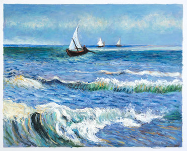 371x300 Seascape - Van Gogh Sailboat Painting
