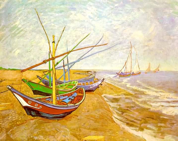 718x570 Van Gogh - Van Gogh Sailboat Painting