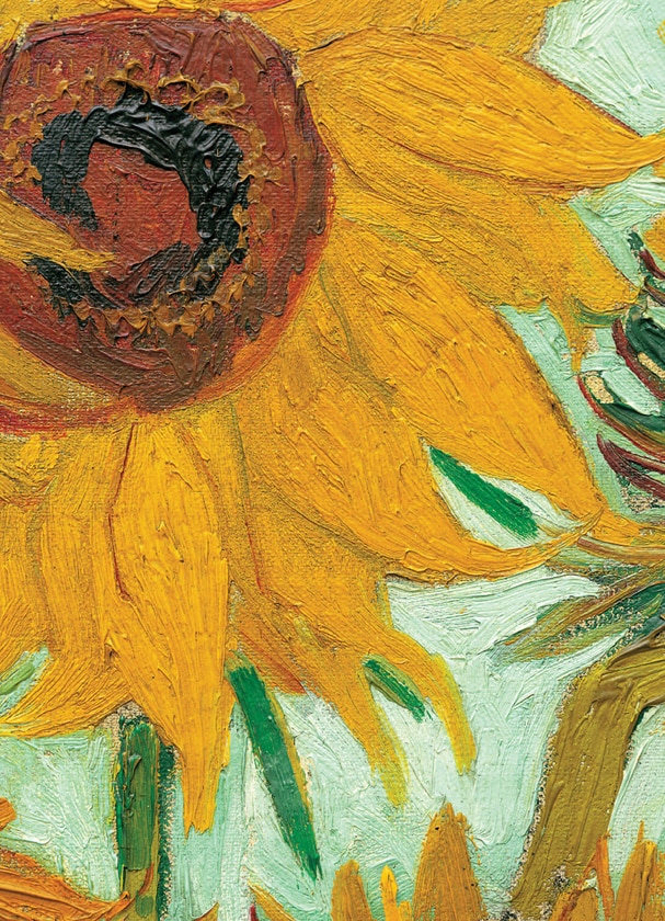 607x840 Van Gogh Sunflowers (Detail) - Van Gogh Sunflower Painting