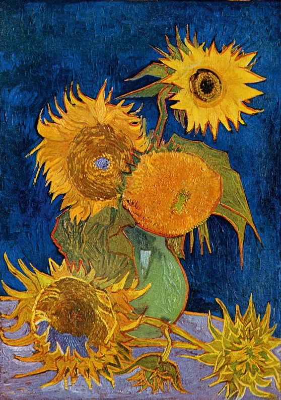 558x795 Vincent Van Gogh The Paintings (Still Life Vase With Five - Van Gogh Sunflower Painting