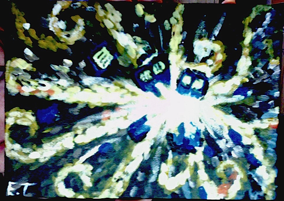 962x682 Van Gogh Tardis Painting By Ellemcc - Van Gogh Tardis Painting