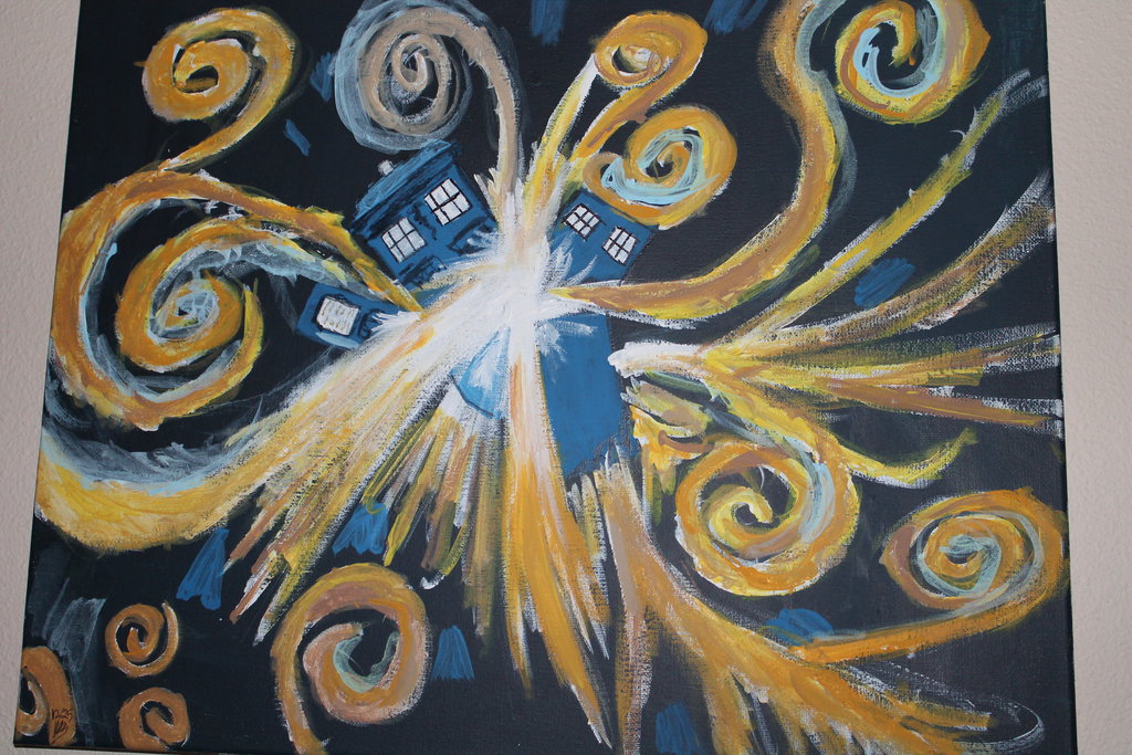 1024x683 Vincent Van Gogh' Exploding Tardis Painting By Kenziebaker - Van Gogh Tardis Painting