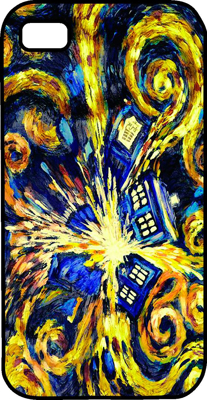 722x1393 Doctor Who Van Gogh Tardis Painting New Black Hard Case Apple - Van Gogh Tardis Painting