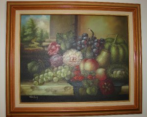300x239 Van Hunt Still Life On Canvas - Van Hunt Painting