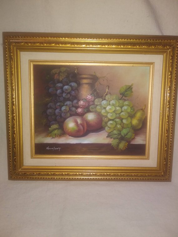 570x760 Vintage Van Hunt Sill Life Oil Painting - Van Hunt Painting