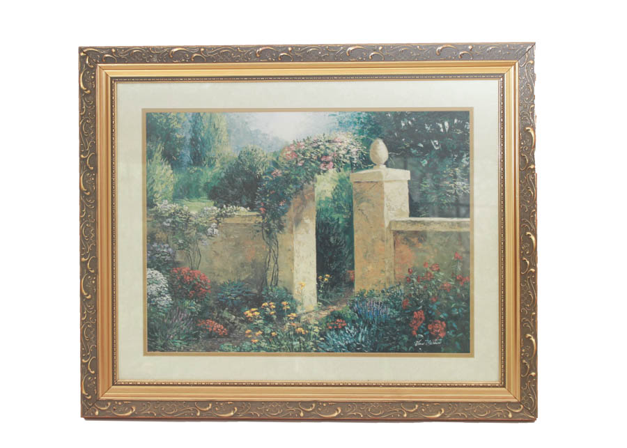 900x643 Offset Lithograph Landscape Of Van Martin Painting Ebth - Van Martin Painting