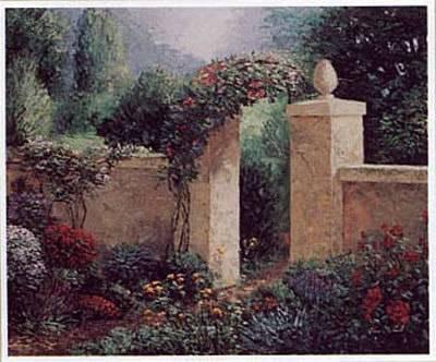 400x332 Arbor Gate Art Print By Van Martin - Van Martin Painting