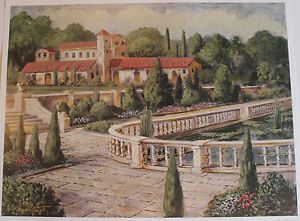 300x221 Print Villa De Espana Painted By Van Martin Artist 25 X 19 - Van Martin Painting
