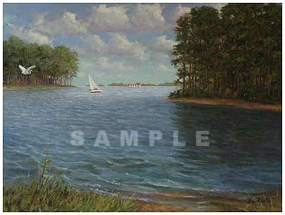400x302 Sailing Out To Big Water Ltbrgt(Lake Murray, Sc) Painting Print By - Van Martin Painting