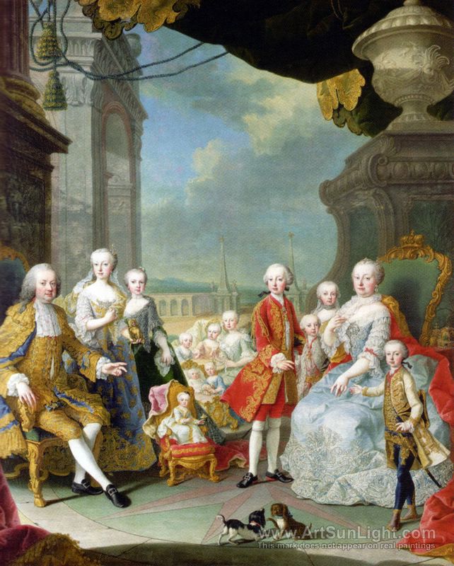 642x800 The Imperial Family. Kaiserliche Familie 1754 - Van Martin Painting