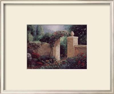 400x328 Arbor Gate Framed Art Print By Van Martin - Van Martin Painting