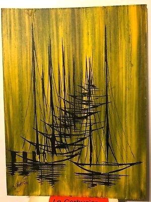 300x400 Vanguard Painting Original Art Abstract Sailboats Harbor Vanguard - Vanguard Painting