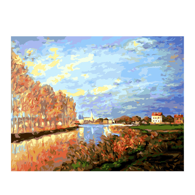 640x640 Framed Diy Monnai Oil Painting Coloring By Numbers Hand Painted - Vanilla Sky Painting