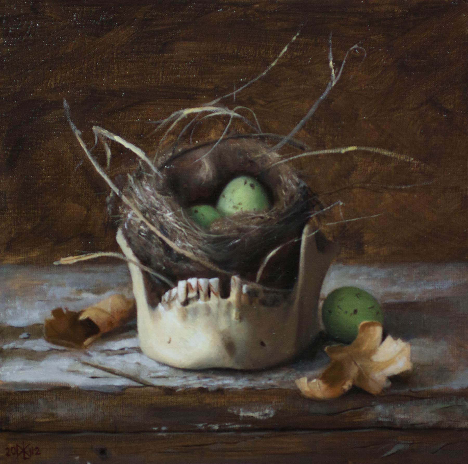1800x1783 Vanitas With Eggs Oil On Linen Painting By David Gluck - Vanitas Painting