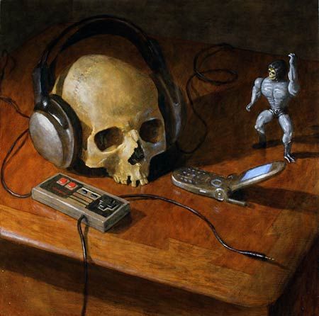 450x446 New Narrative Still Life Paintings And Drawings By Graphic Artist - Vanitas Still Life Painting