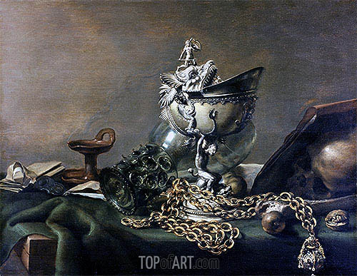 500x387 Vanitas Still Life Pieter Claesz Painting Reproduction 16024 - Vanitas Still Life Painting