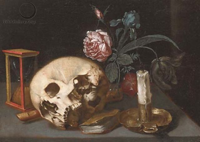 640x455 A Vanitas Still Life With A Skull - Vanitas Still Life Painting