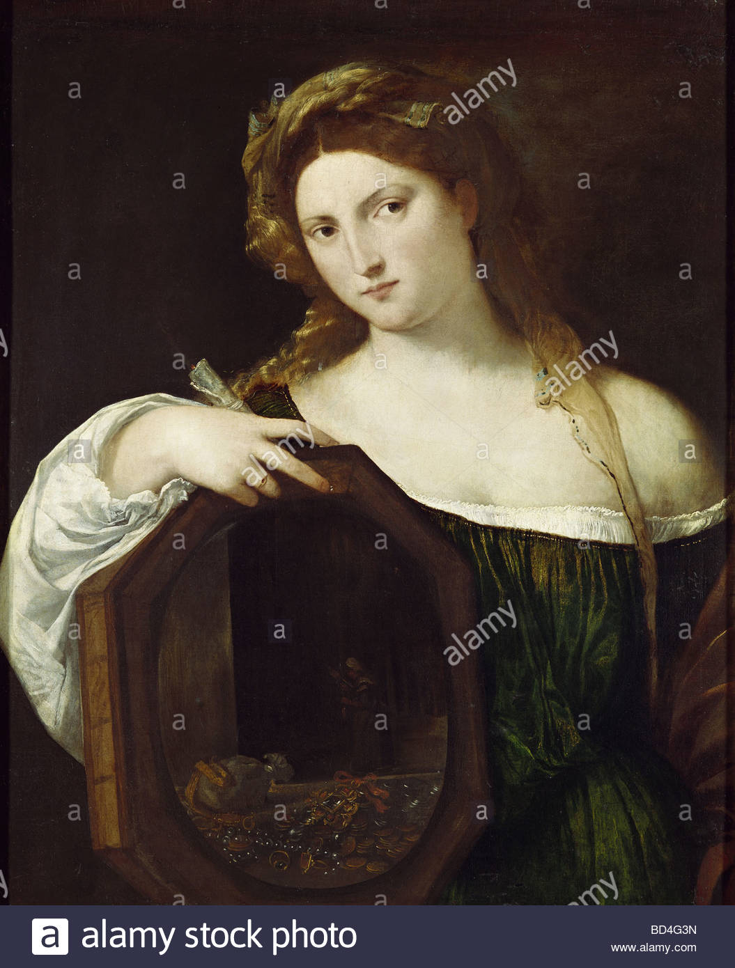1055x1390 Fine Arts, Titian (Tiziano Vecellio), (Circa 1480 - Vanity Painting