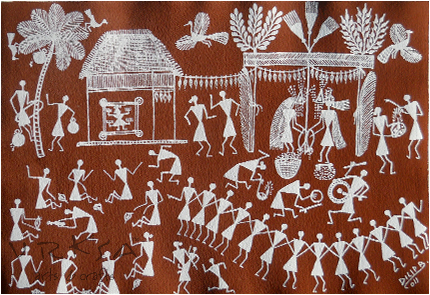 430x295 Painting Kitty Warli Paintings - Varli Painting