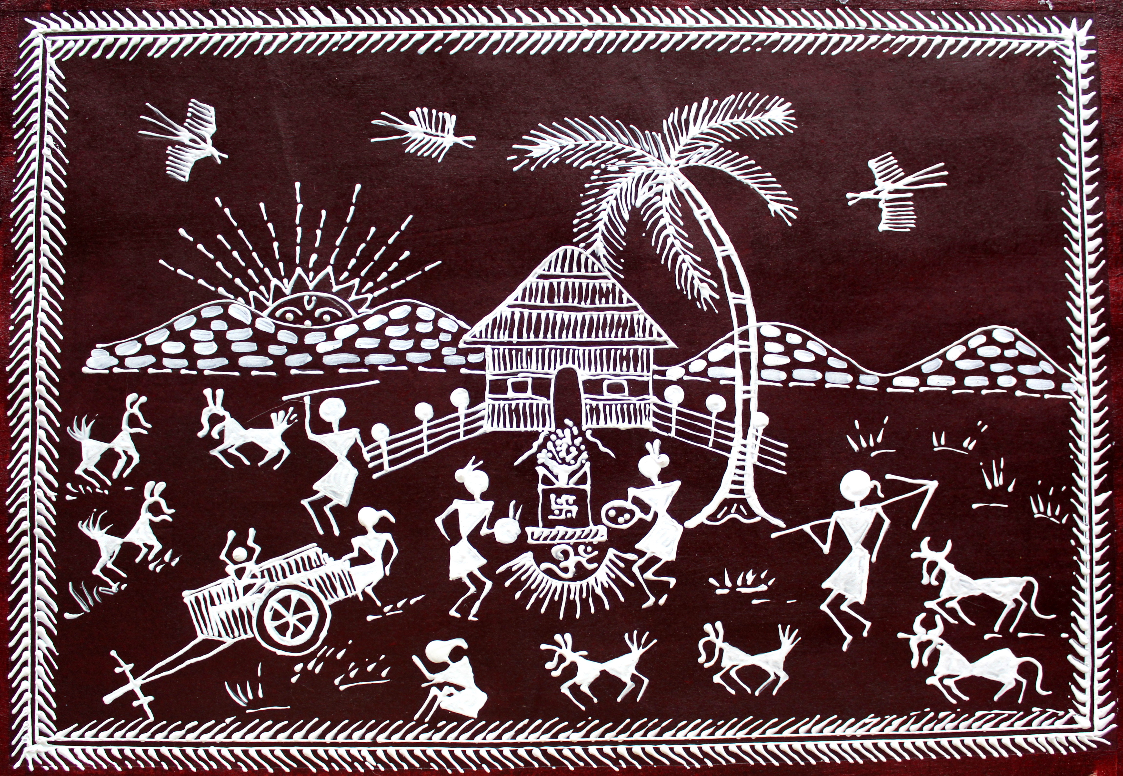 4604x3183 Warli Painting Materials - Varli Painting