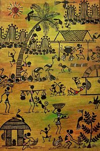 198x300 Warli Paintings Fine Art America - Varli Painting