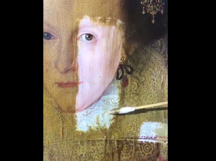 750x562 Philip Mould Wipes 200 Years Of Varnish Off Oil Painting - Varnish Painting