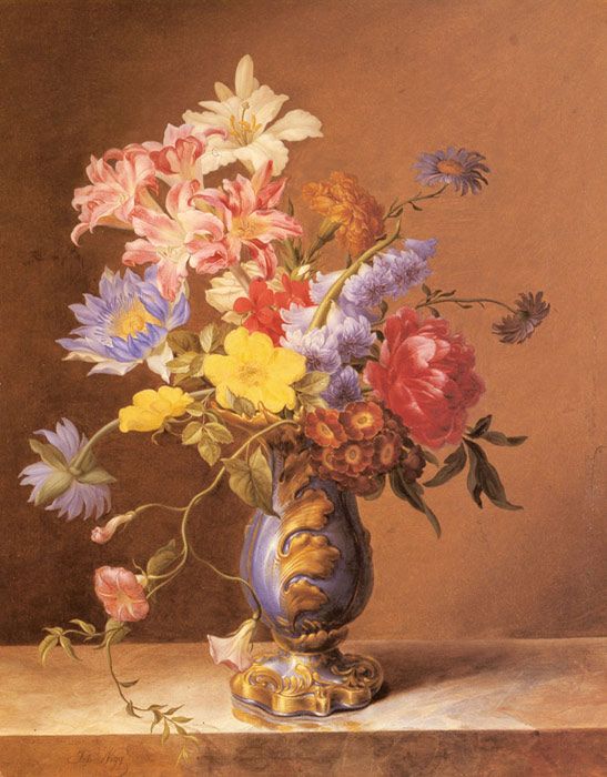 547x700 Flowers In A Blue Vase Painting Flowers, Paintings - Vase Flower Painting