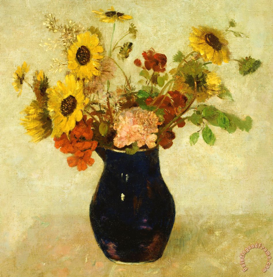 948x960 Odilon Redon Vase Of Flowers Painting - Vase Flower Painting