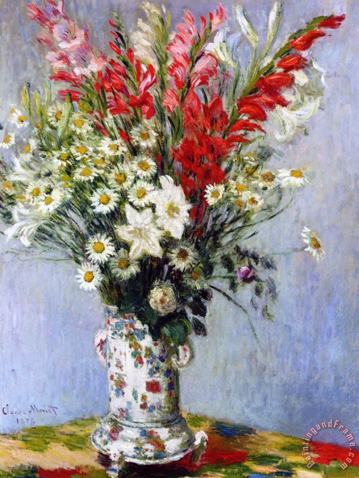 721x960 Claude Monet Vase Of Flowers Painting - Vase Flower Painting