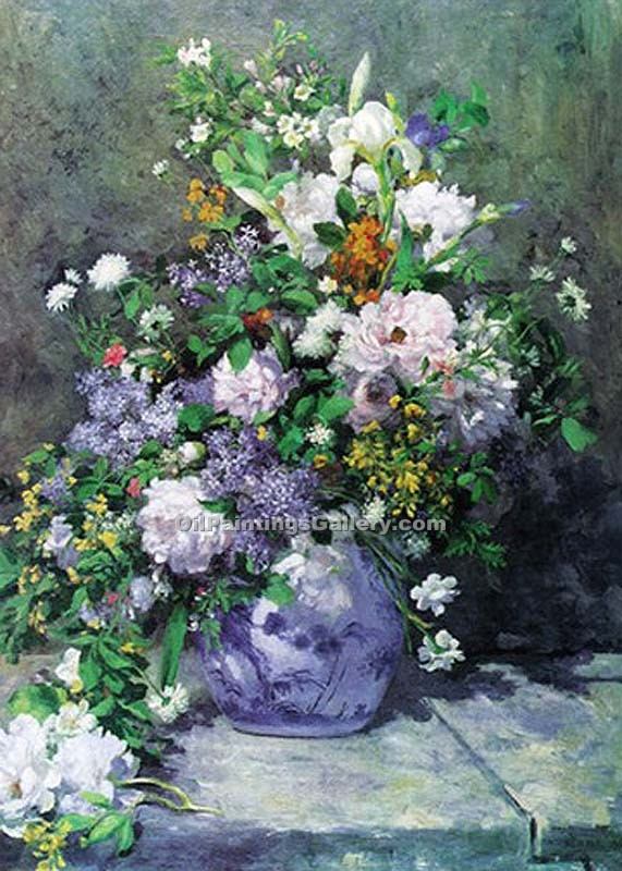 571x800 Large Vase Of Flowers By Pierre Auguste Renoir (Painting Id Sl - Vase Of Flowers Painting