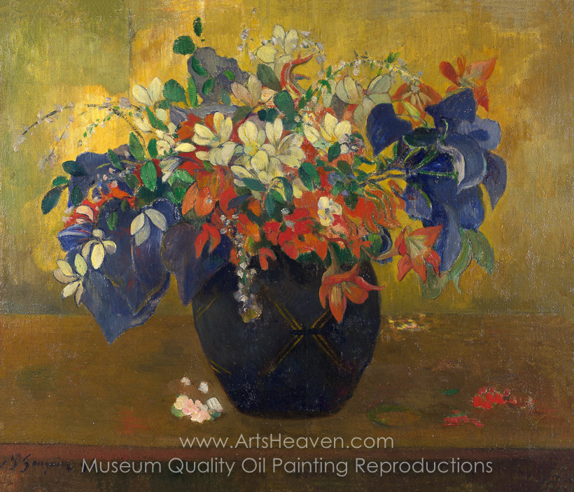 820x703 Reproduction Painting Paul Gauguin A Vase Of Flowers, Hand Painted - Vase Of Flowers Painting