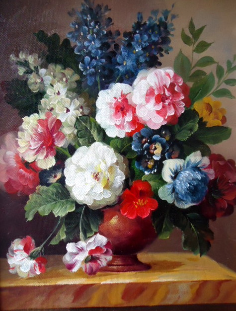 475x626 Saper Galleries Is The Source For Small Still Life Oil Paintings - Vase Of Flowers Painting