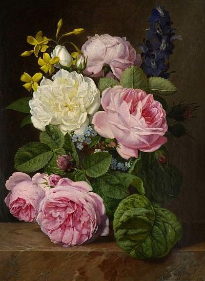 Vase Of Roses Painting