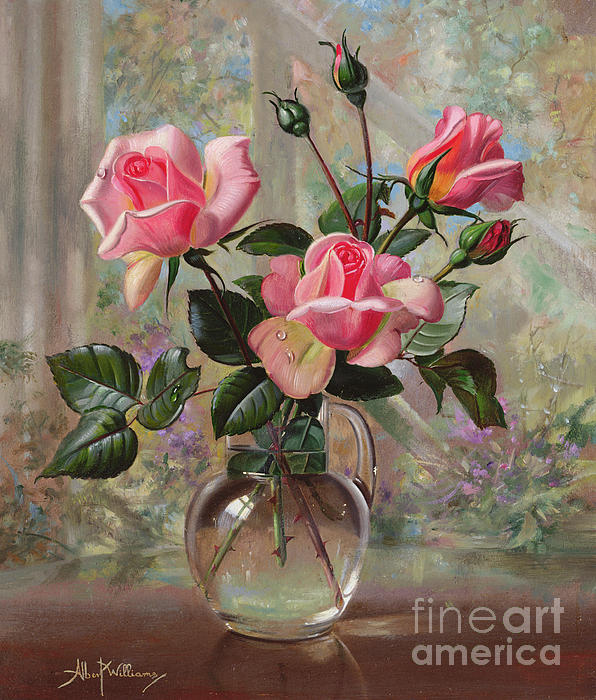 596x700 Painting Of Roses In Vase Image Collections - Vase Of Roses Painting