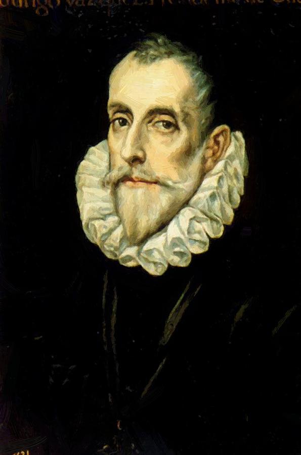 595x900 Portrait Of Don Rodrigo Vasquez Painting By El Greco - Vasquez Painting