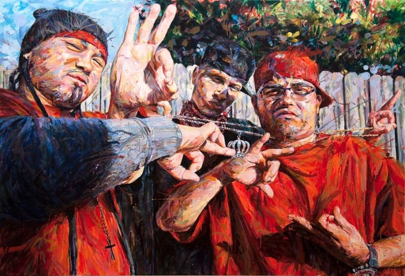 823x561 This Crazy Life Figurative Paintings Of Gang Members By Michael - Vasquez Painting