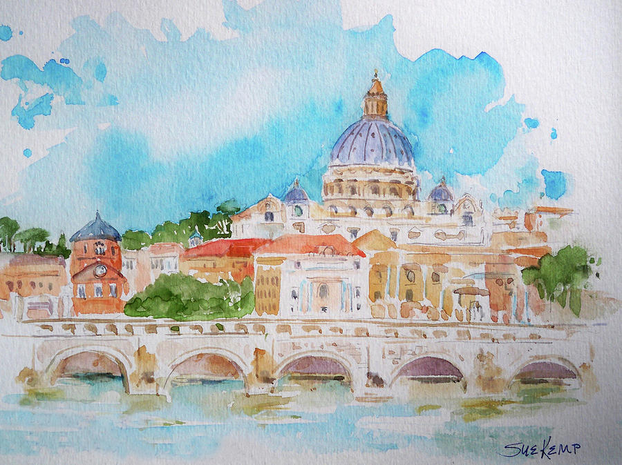 900x674 Vatican City Painting By Sue Kemp - Vatican City Painting