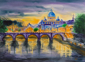 300x218 Vatican City Paintings - Vatican City Painting