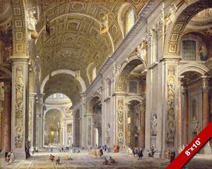 300x240 Inside St Peters Vatican Cathedral Rome Italy Painting Art Real - Vatican Painting