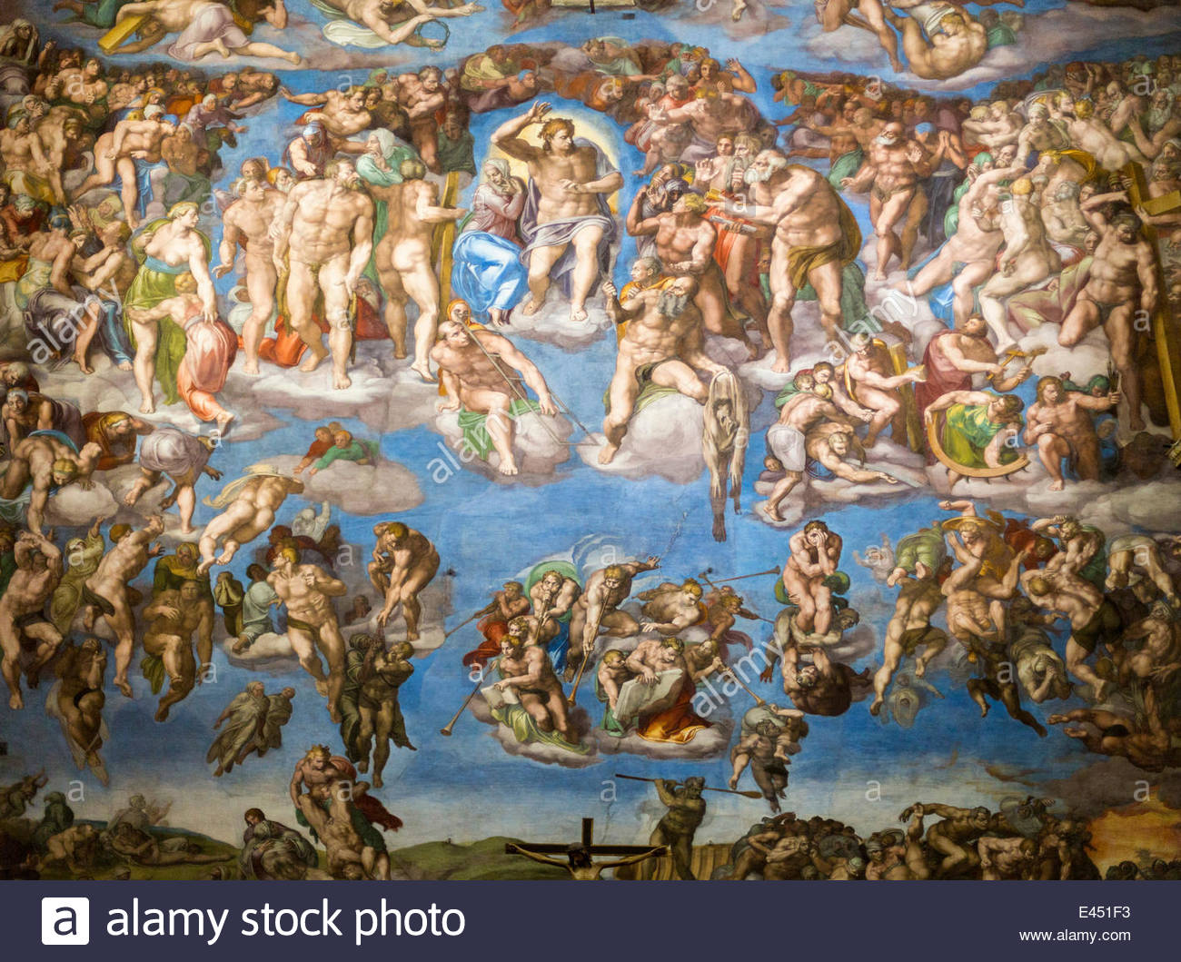 1300x1059 The Last Judgement, Mural Painting By Michelangelo In The Sistine - Vatican Painting