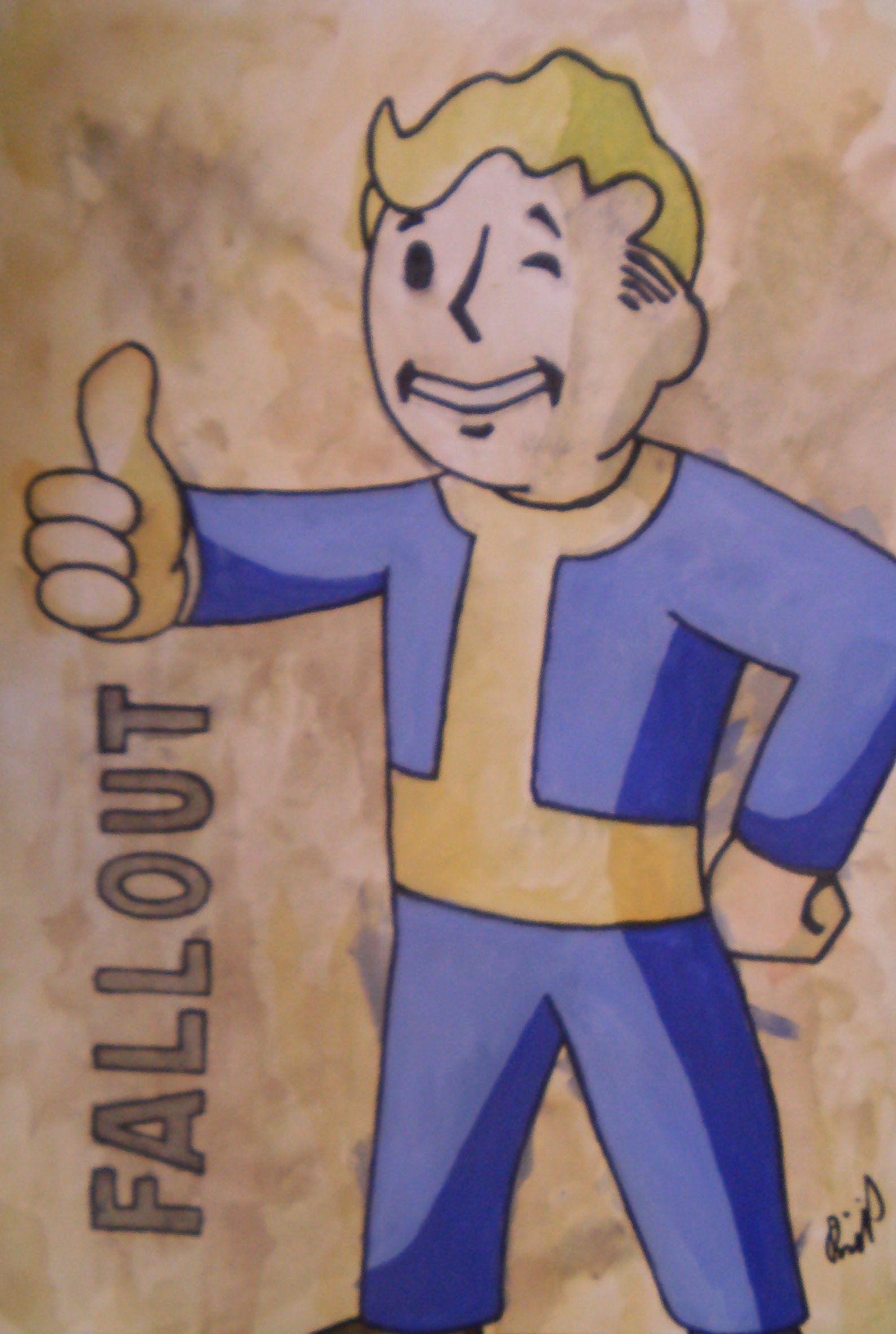 1588x2364 Fallout Speed Art - Vault Boy Painting
