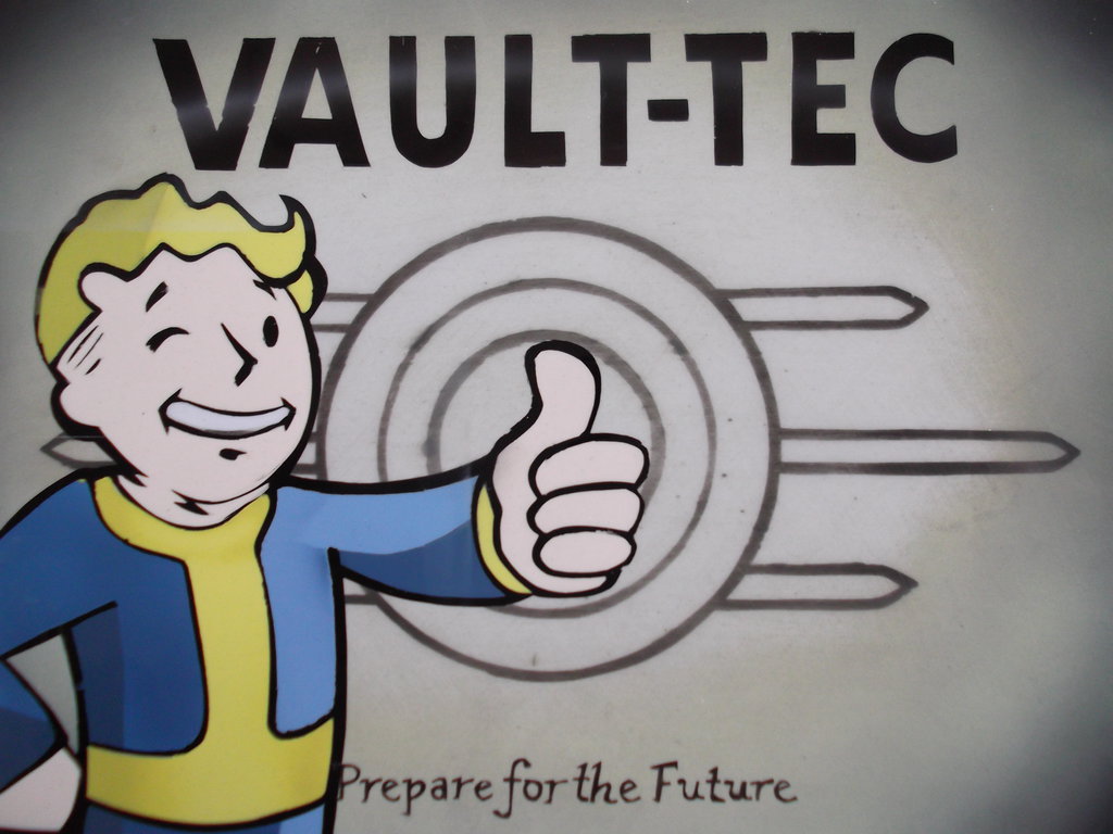1024x768 Vault Boy Sign By R0guesp3ctre18 - Vault Boy Painting