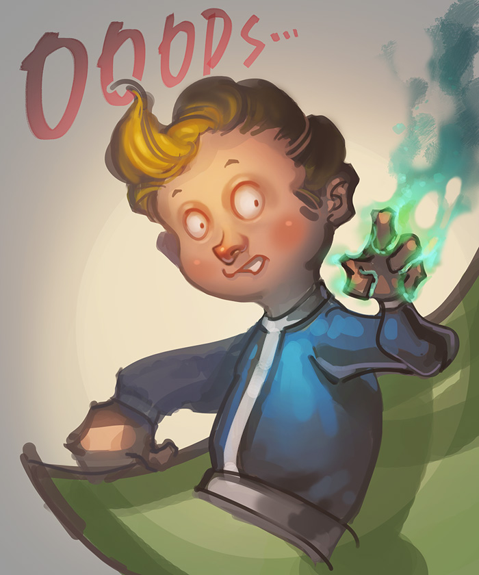 700x840 Vault Boy Fanart By Phomax - Vault Boy Painting