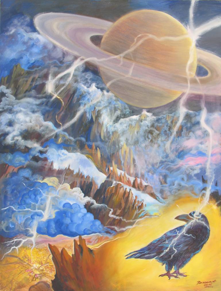 770x1014 Saatchi Art Sade Sati (Shani).illustration Of The Vedic Legend - Vedic Painting