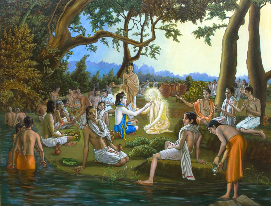 1051x800 The Panihati Festival, Oil Painting, Figures Painting, Classical - Vedic Painting