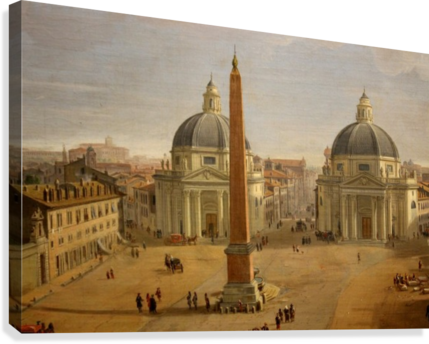 429x344 Veduta Di Piazza Del Popolo A Roma - Veduta Painting