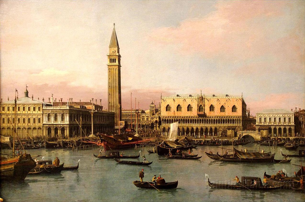 1274x844 View Of The Doge's Palace In Venice (Veduta Del Palazzo Ducale Di - Veduta Painting